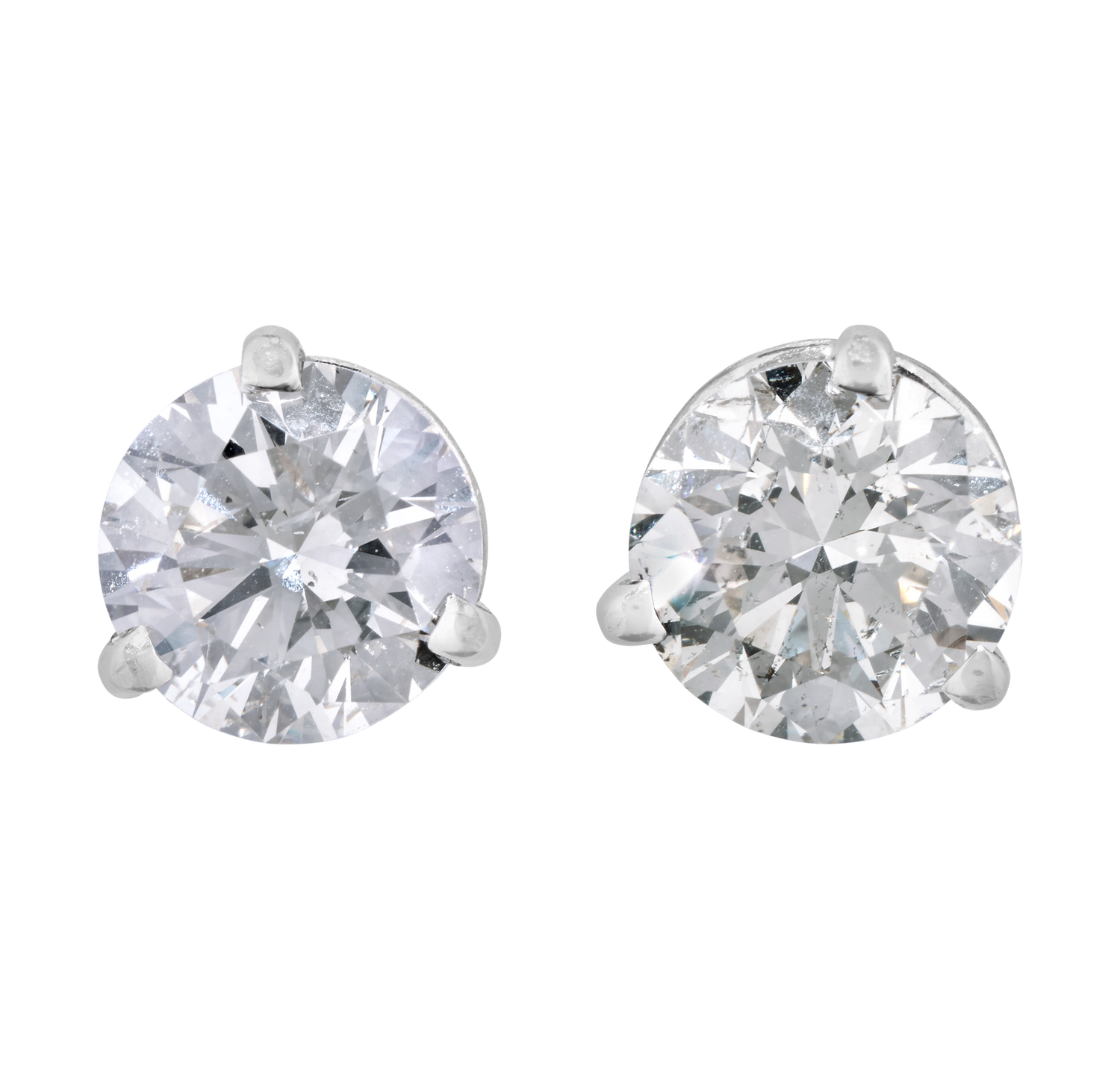 Diamond Earrings, 2.07 Carats
