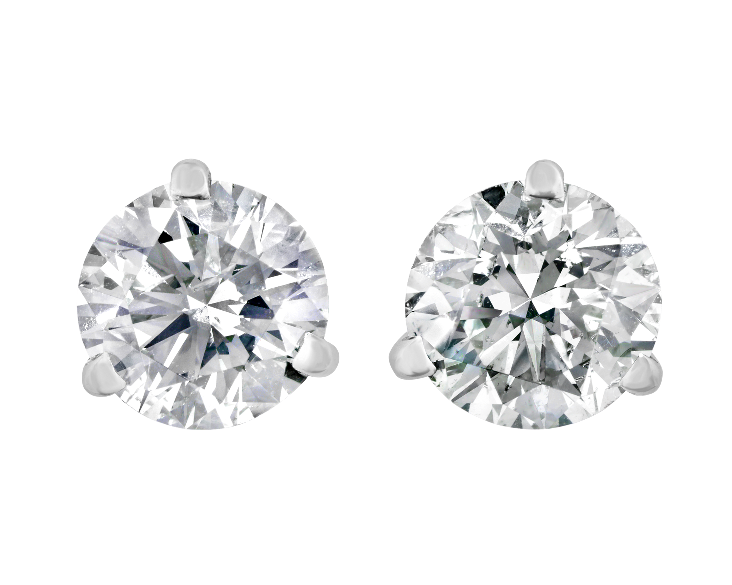 Diamond Earrings, 2.07 Carats