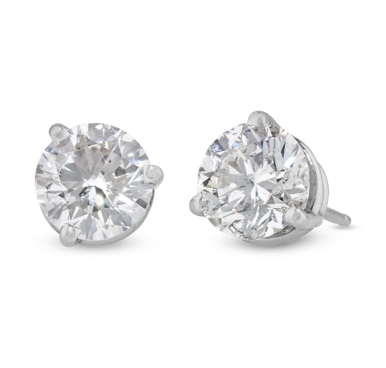 Diamond Earrings, 2.07 Carats