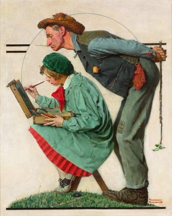 The Hayseed Critic by Norman Rockwell