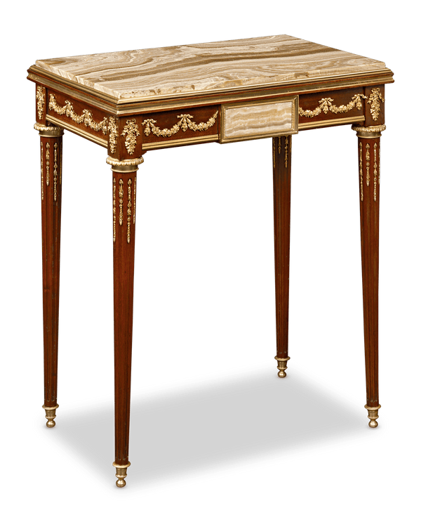 Louis XVI-Style Alabastro Fiorito Table by François Linke