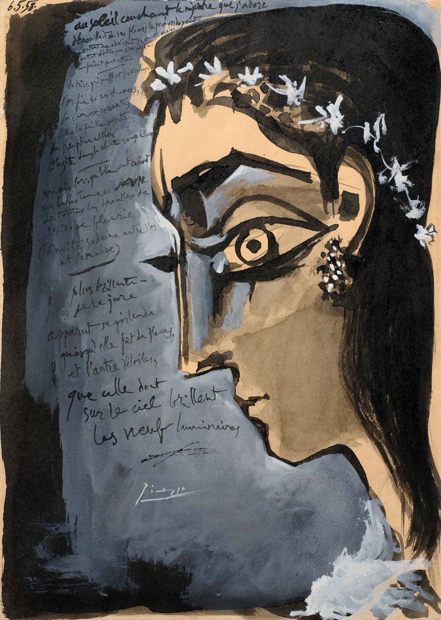 La nymphe au soleil couchant by Pablo Picasso