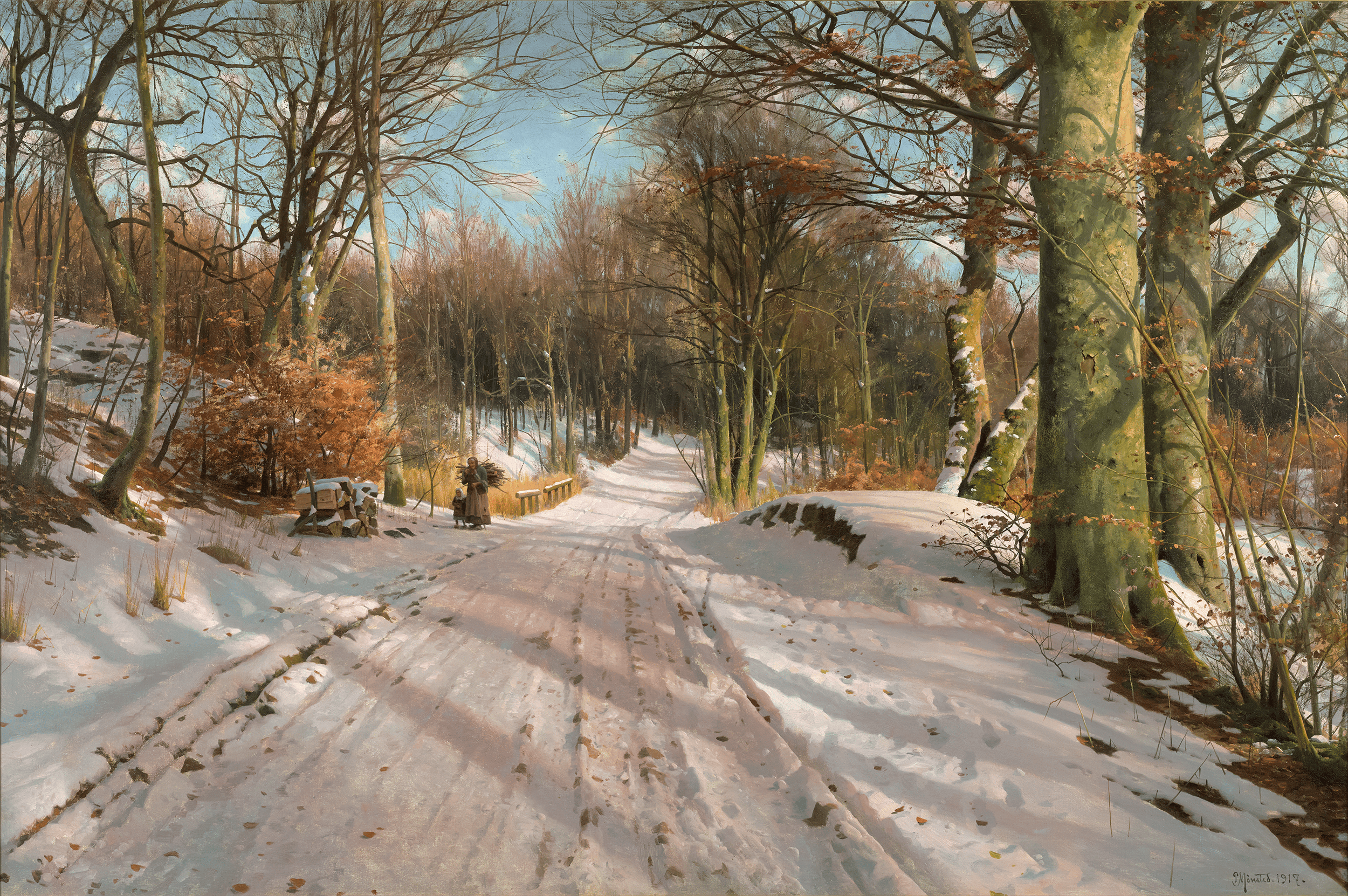 A Winter Day in Hosterkob Forest by Peder Mork Monsted