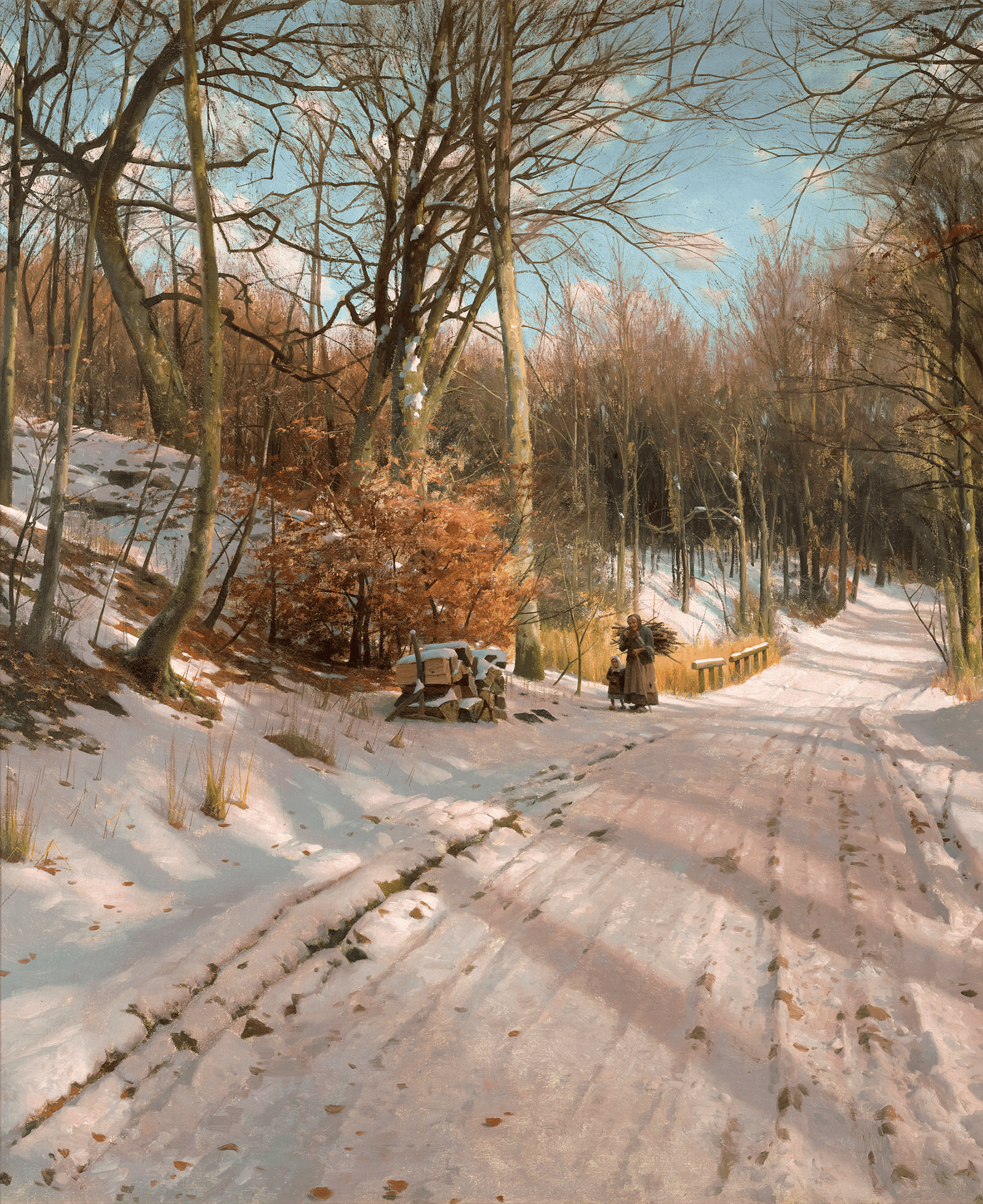 A Winter Day in Hosterkob Forest by Peder Mork Monsted