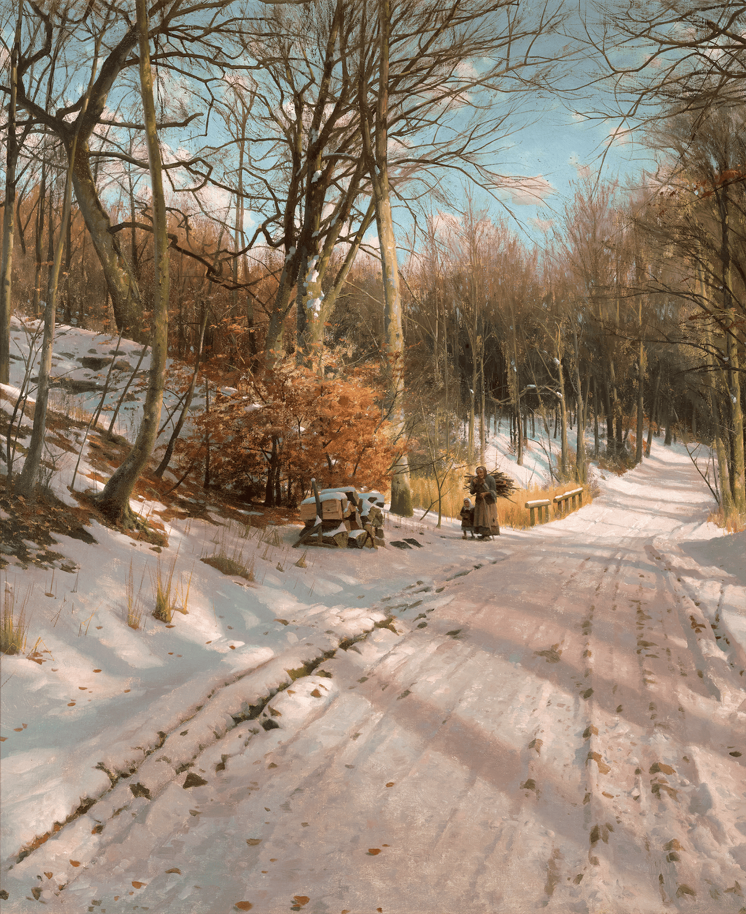 A Winter Day in Hosterkob Forest by Peder Mork Monsted