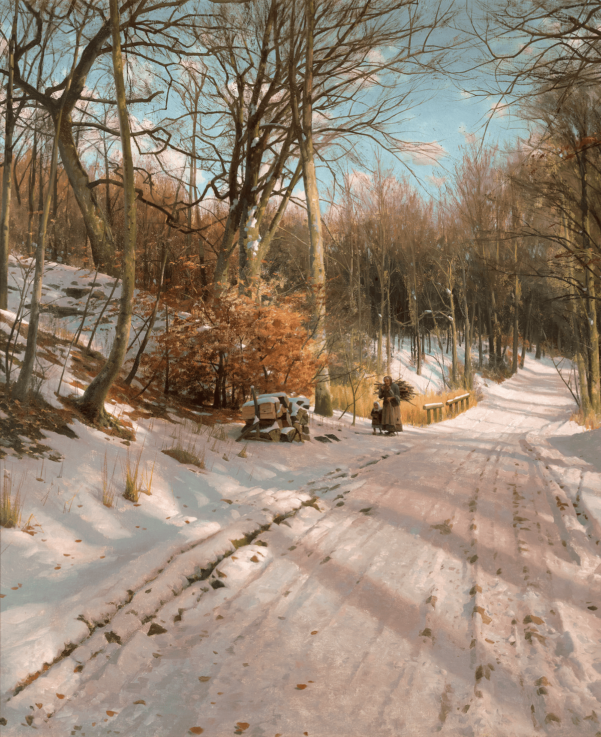 A Winter Day in Hosterkob Forest by Peder Mork Monsted