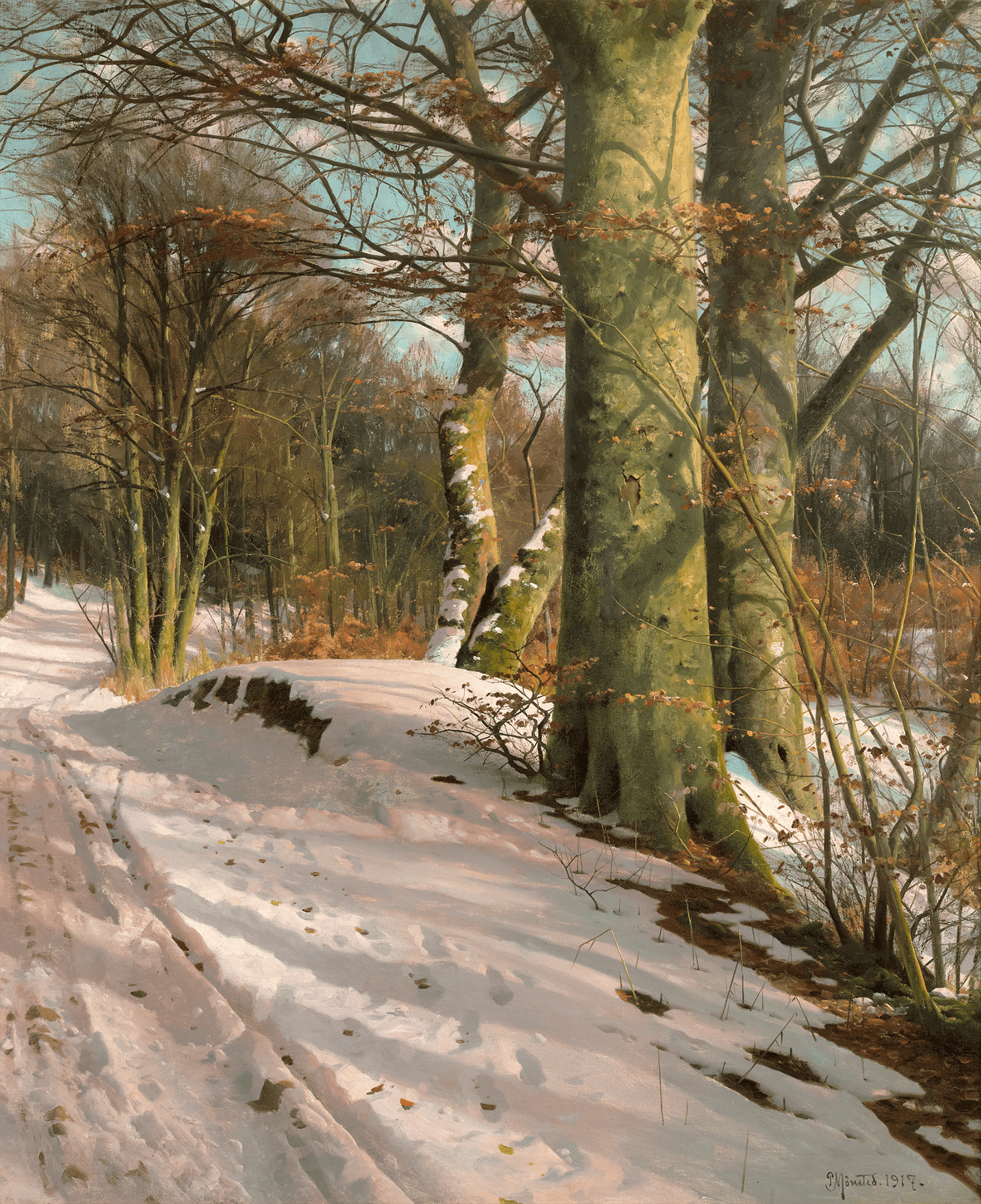 A Winter Day in Hosterkob Forest by Peder Mork Monsted