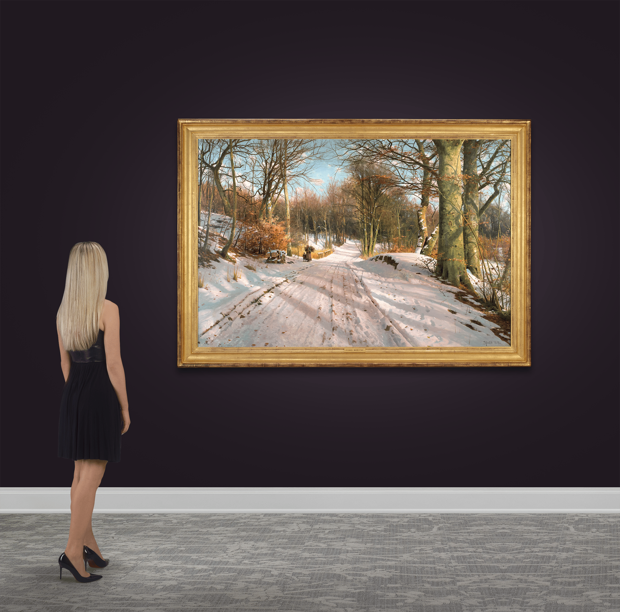 A Winter Day in Hosterkob Forest by Peder Mork Monsted