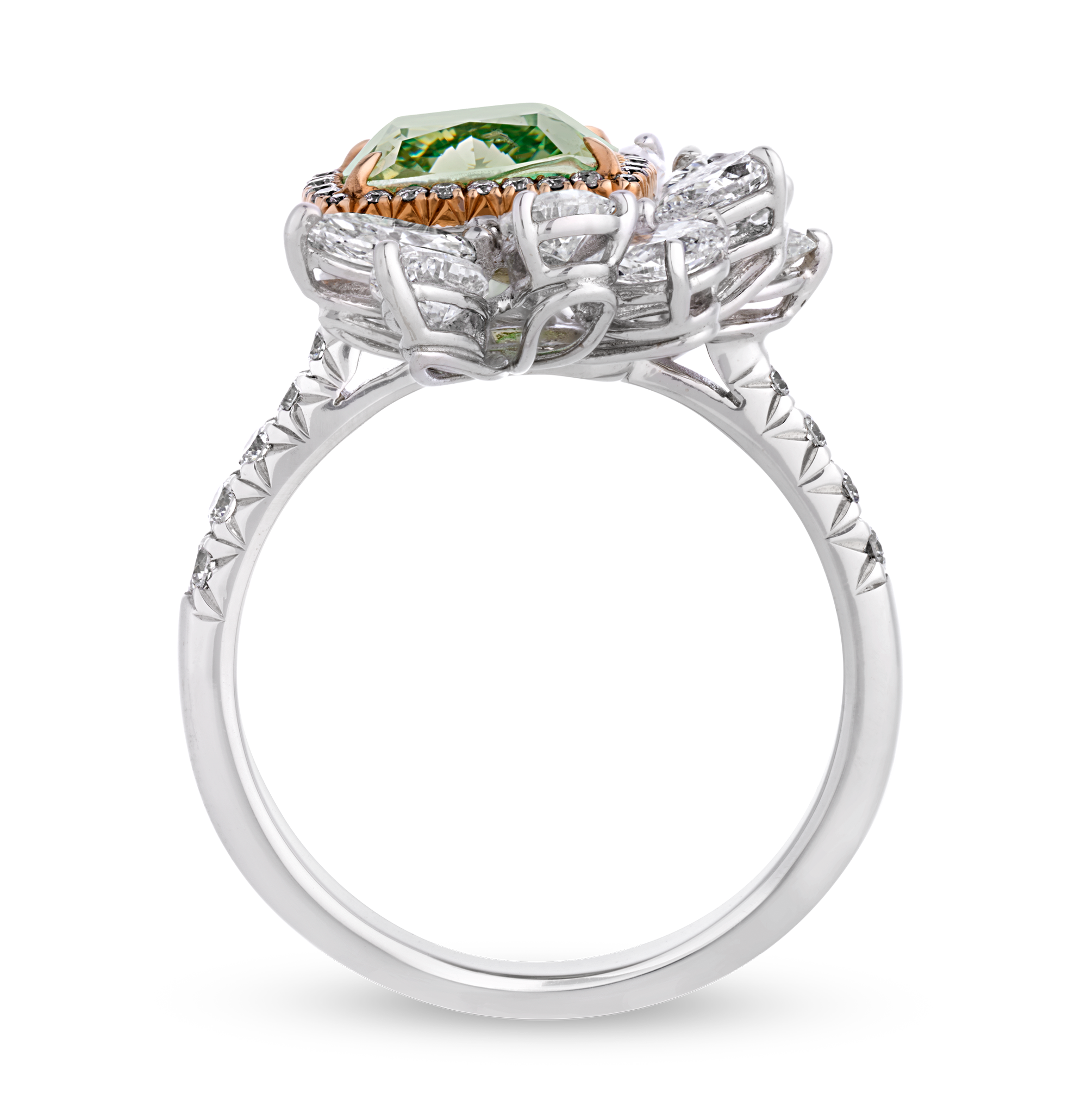 Fancy Brownish Greenish Yellow Diamond Ring, 3.19 Carats