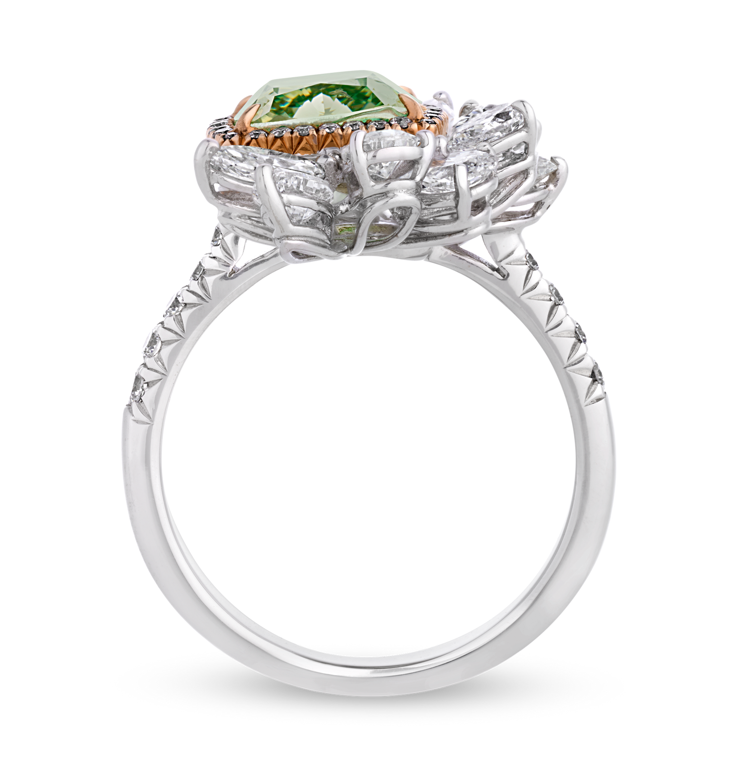 Fancy Brownish Greenish Yellow Diamond Ring, 3.19 Carats