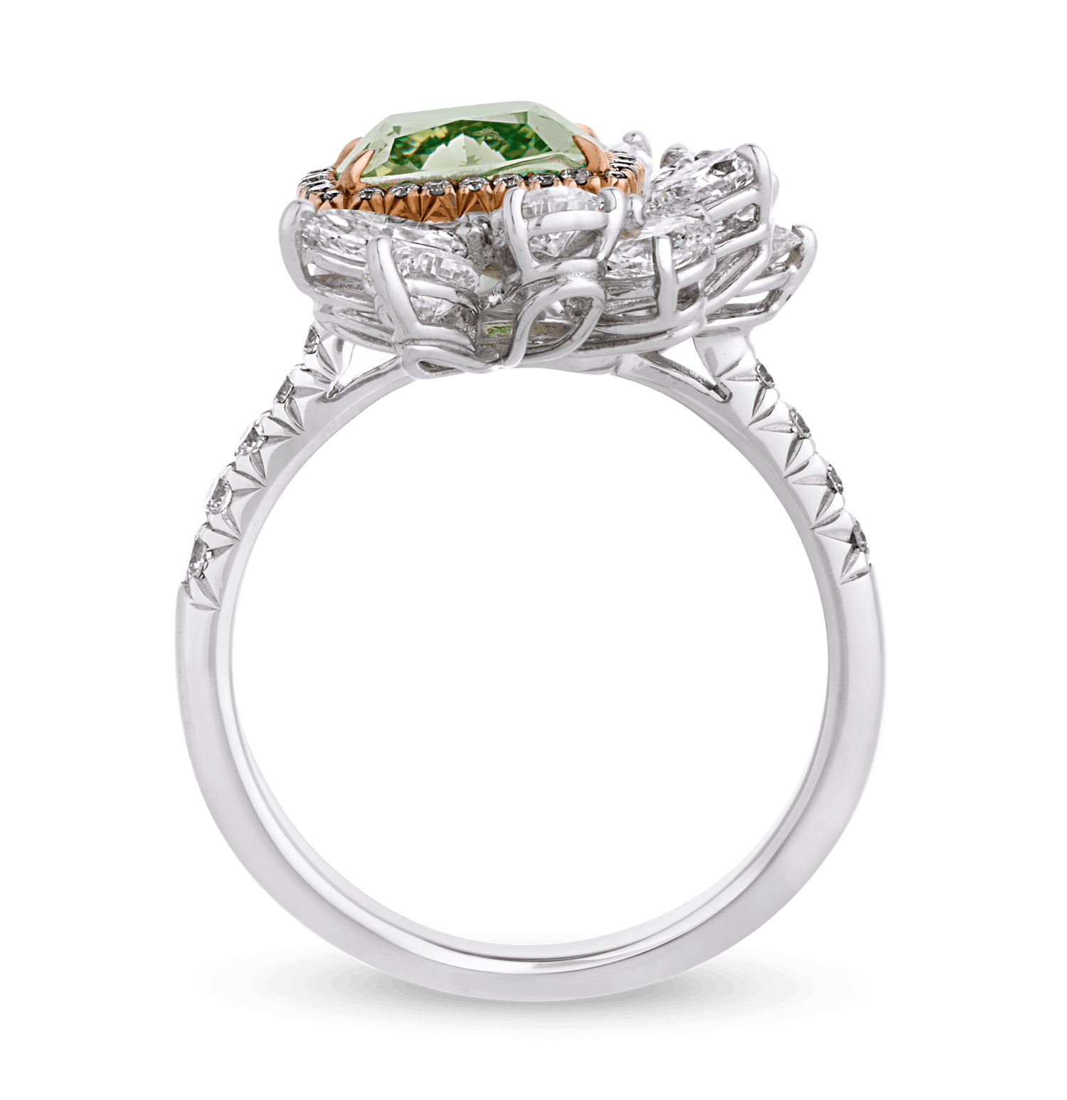 Fancy Brownish Greenish Yellow Diamond Ring, 3.19 Carats