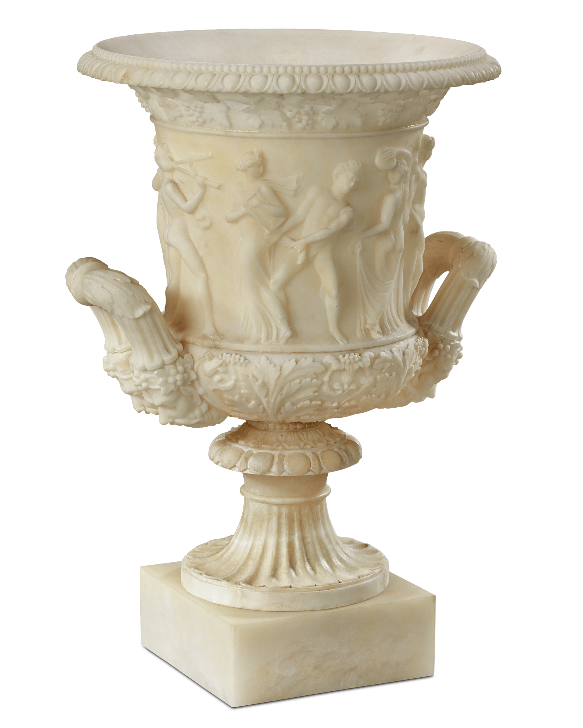 Italian Carved Alabaster Borghese Vase