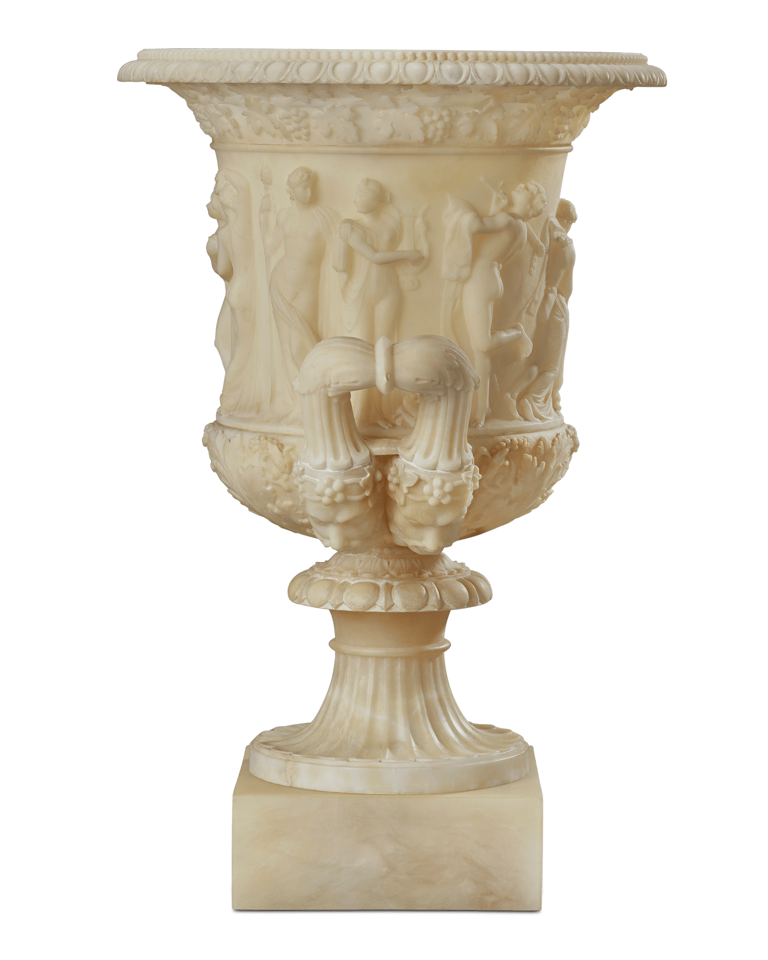 Italian Carved Alabaster Borghese Vase