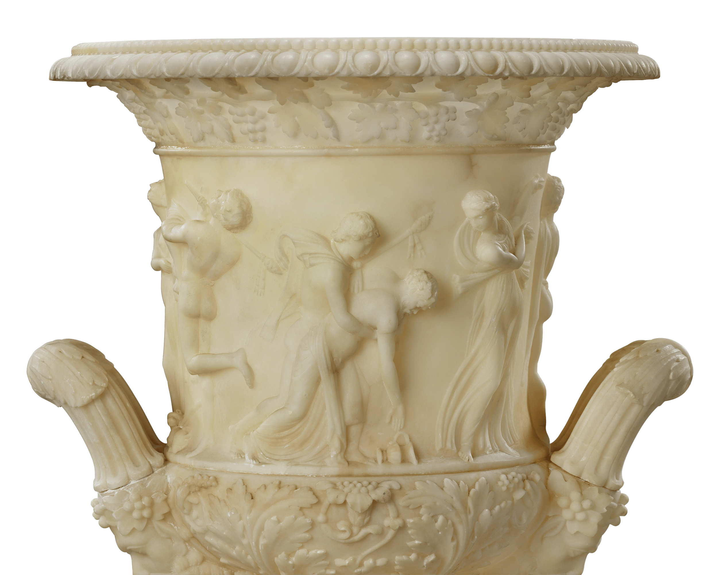 Italian Carved Alabaster Borghese Vase