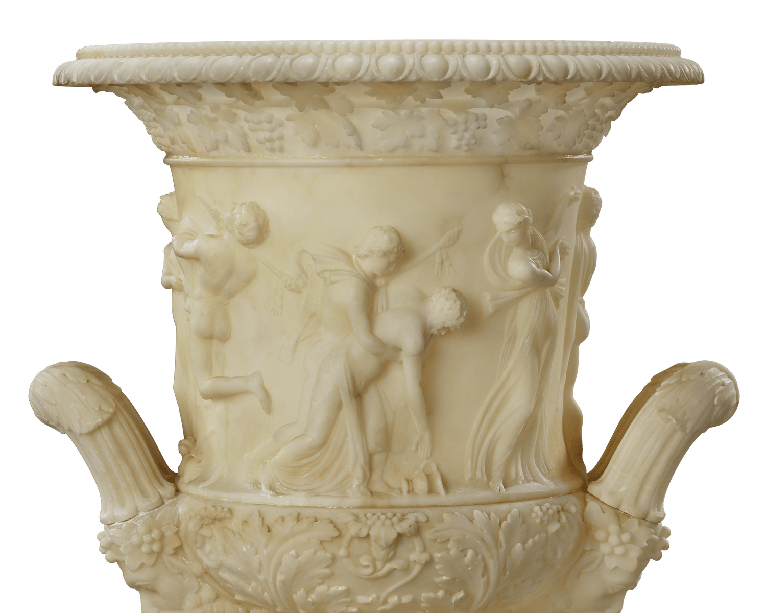 Italian Carved Alabaster Borghese Vase