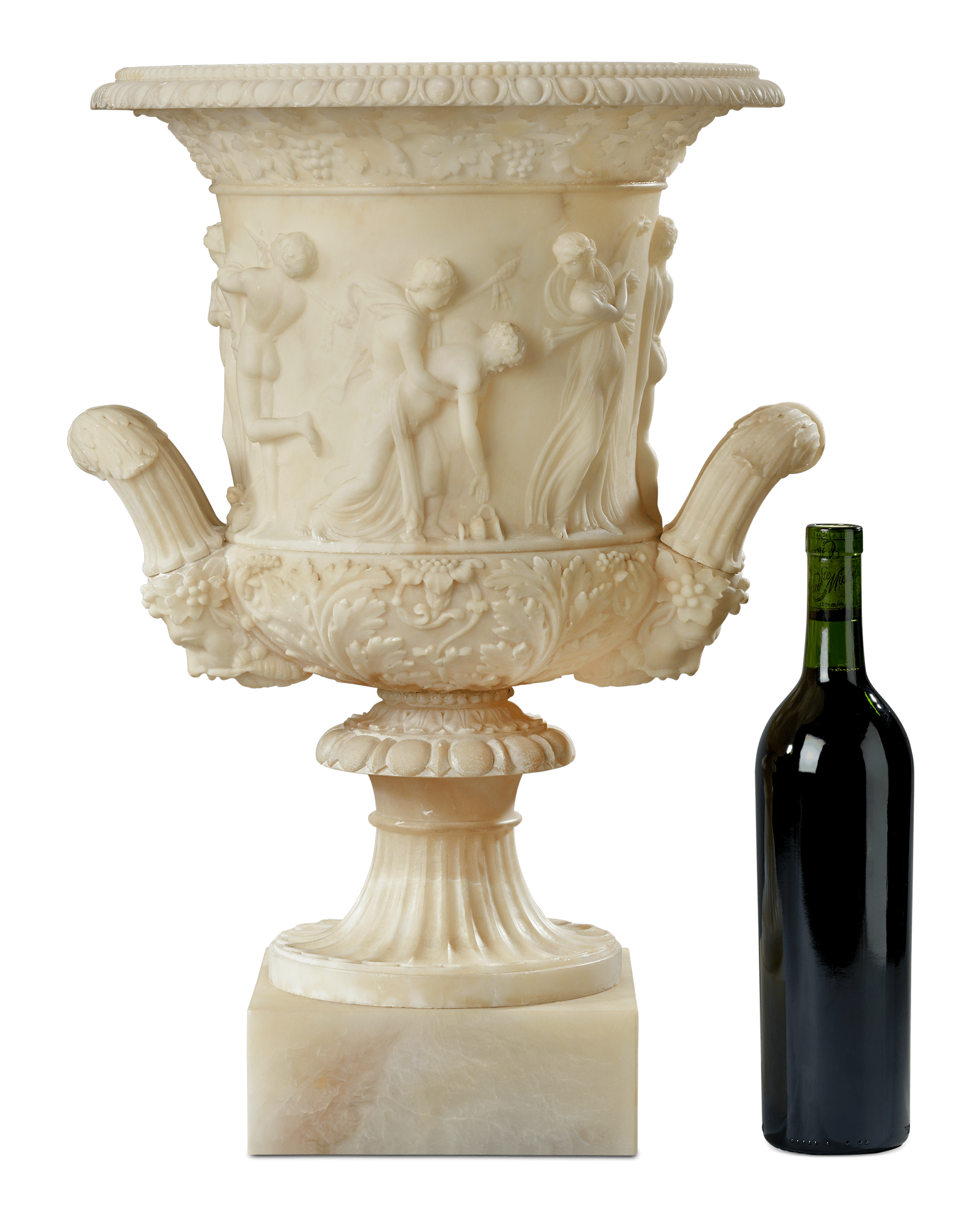 Italian Carved Alabaster Borghese Vase