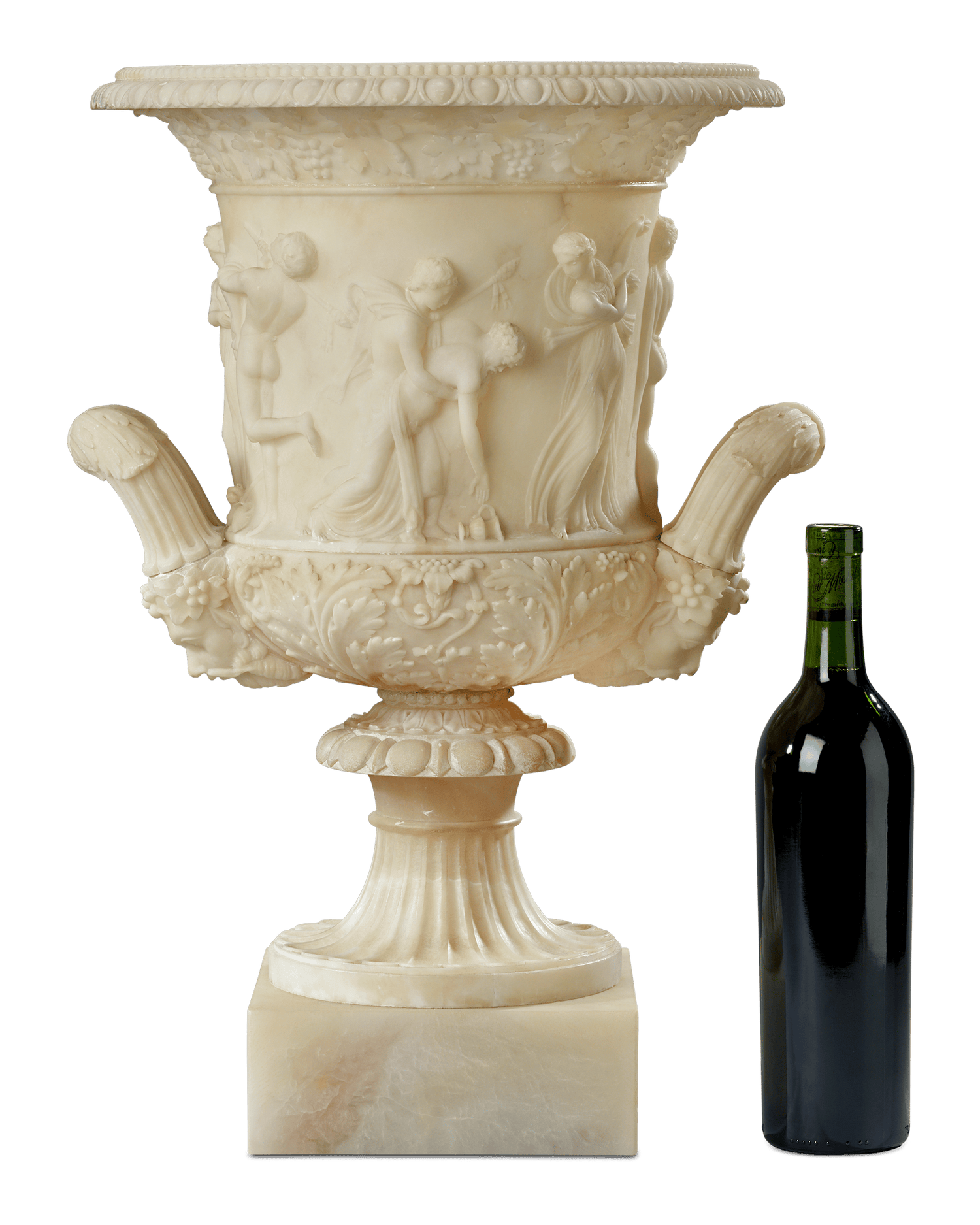 Italian Carved Alabaster Borghese Vase
