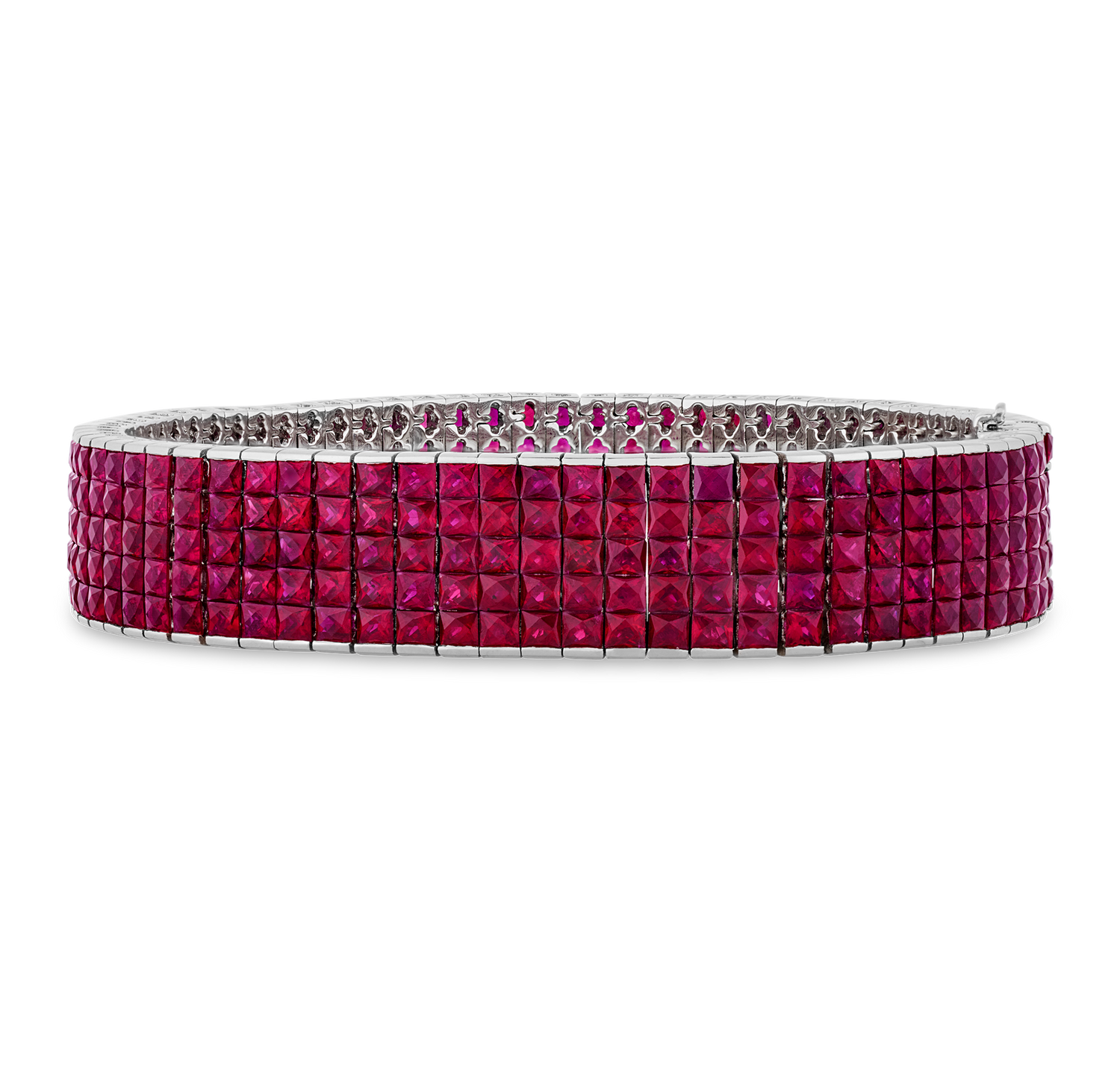 Invisible Set Ruby Bracelet, 50.00 Carats