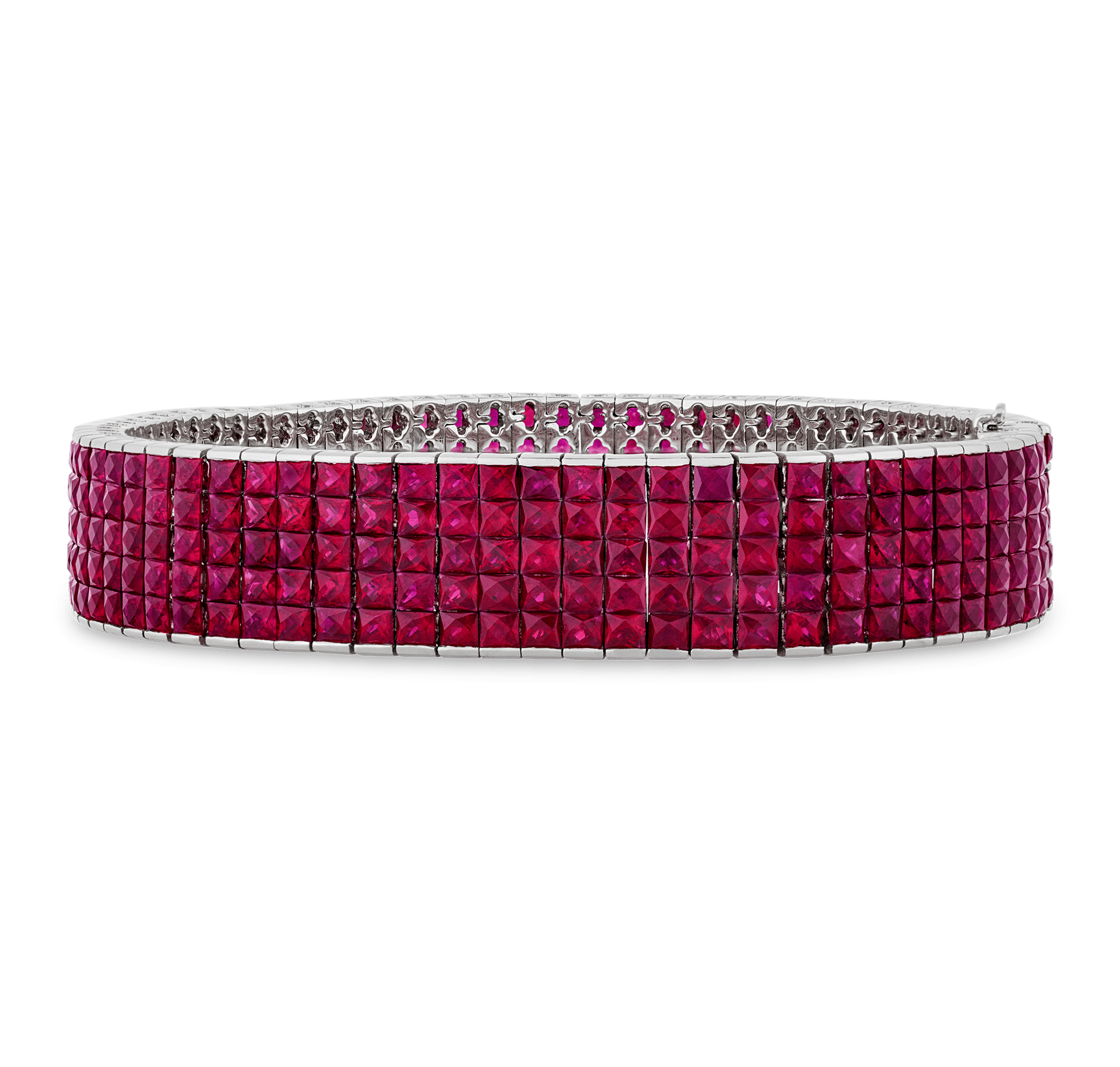 Invisible Set Ruby Bracelet, 50.00 Carats