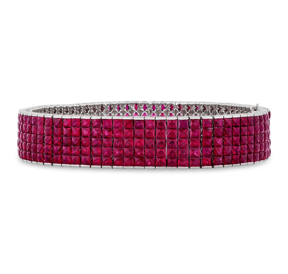 Invisible Set Ruby Bracelet, 50.00 Carats