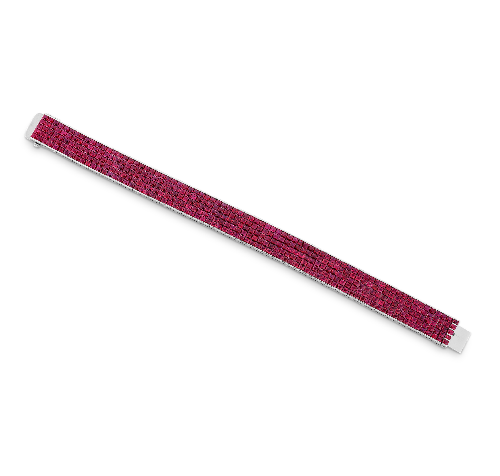 Invisible Set Ruby Bracelet, 50.00 Carats