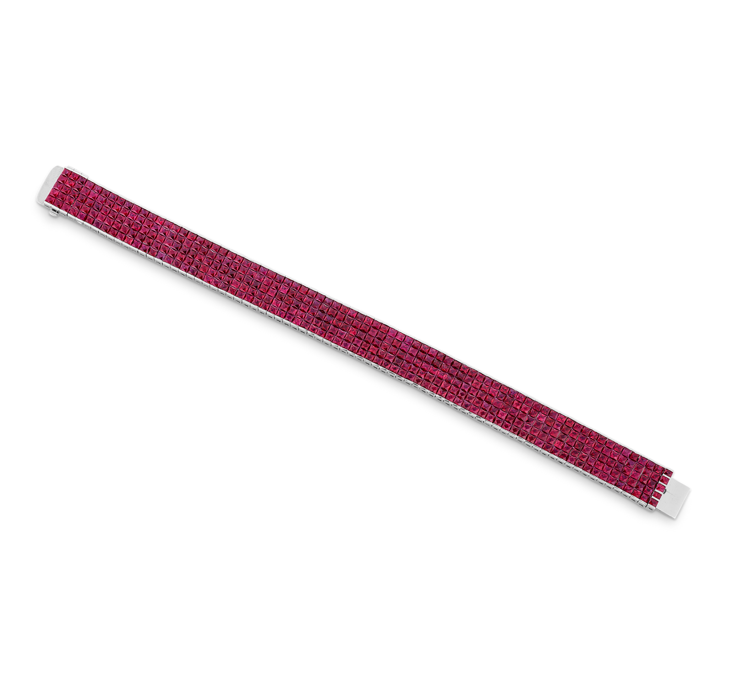 Invisible Set Ruby Bracelet, 50.00 Carats