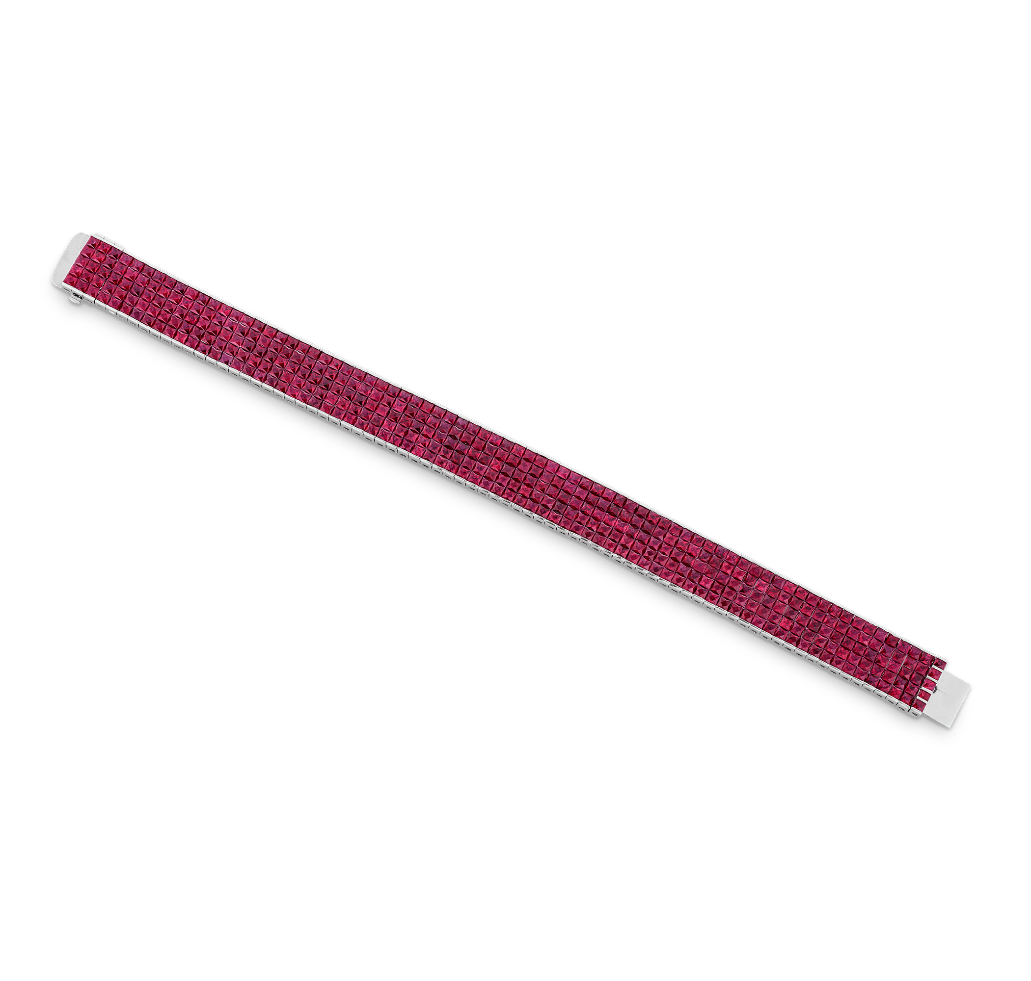 Invisible Set Ruby Bracelet, 50.00 Carats