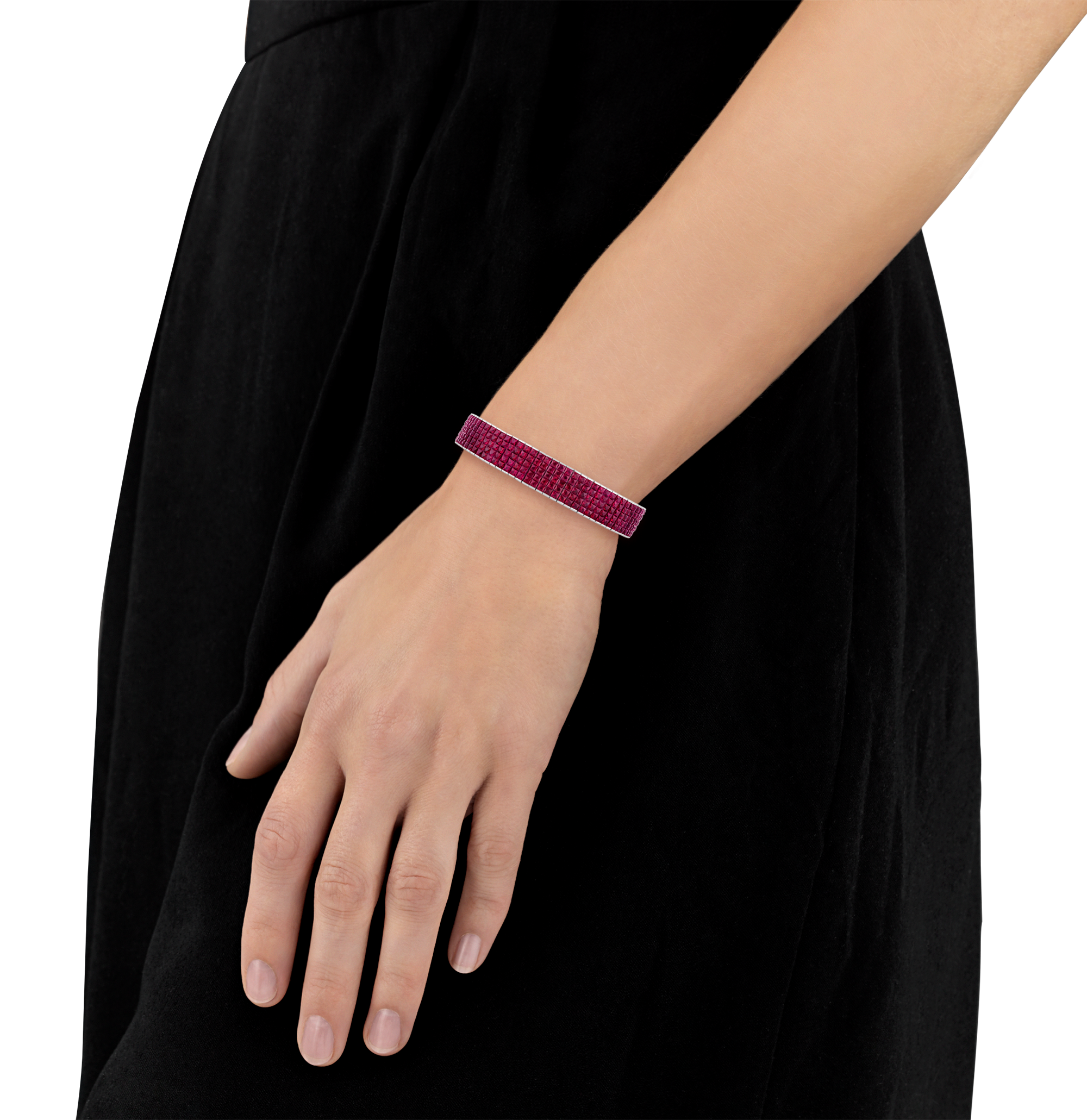 Invisible Set Ruby Bracelet, 50.00 Carats