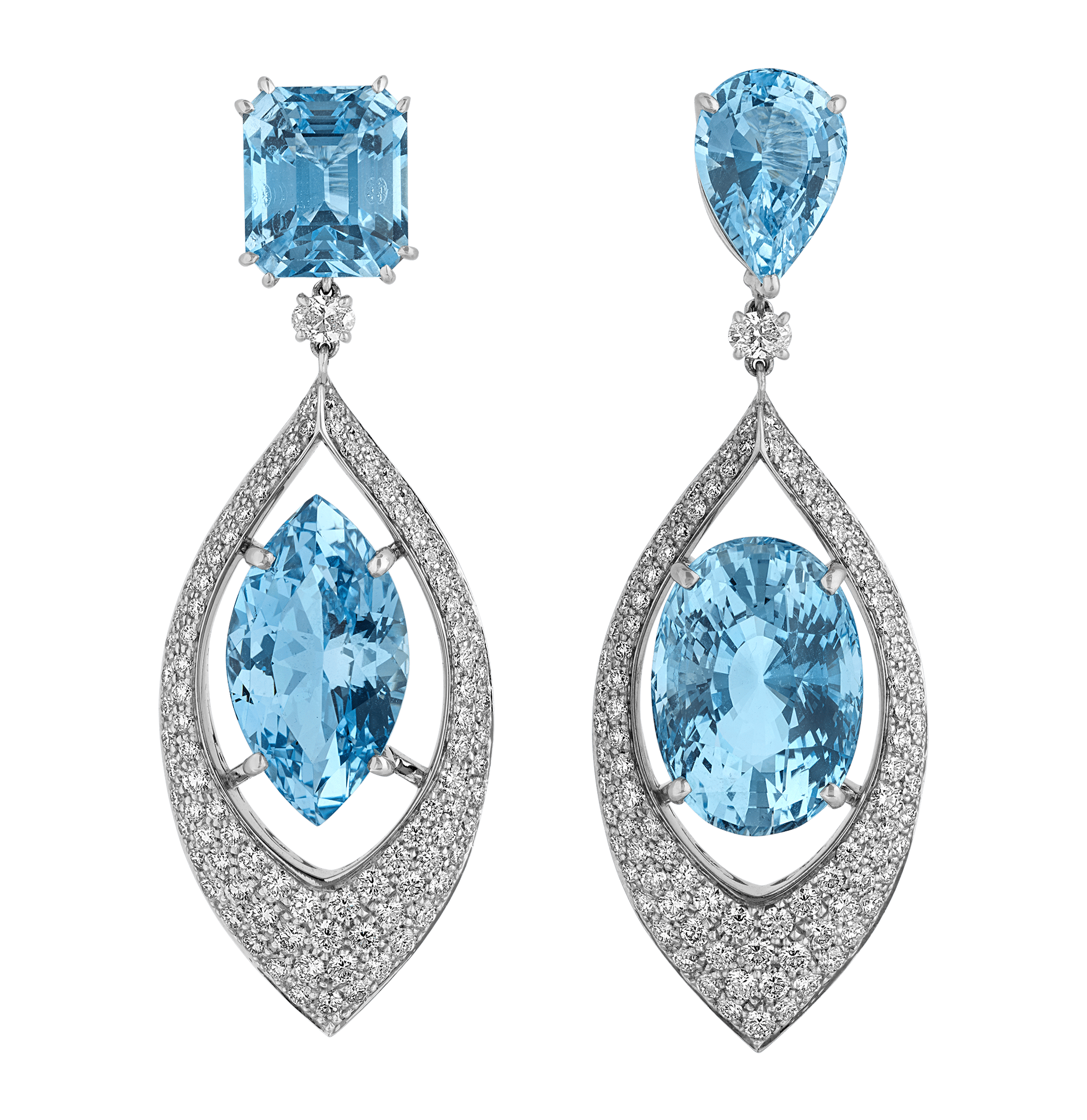 Salavetti Aquamarine Earrings, 48.46 Carats