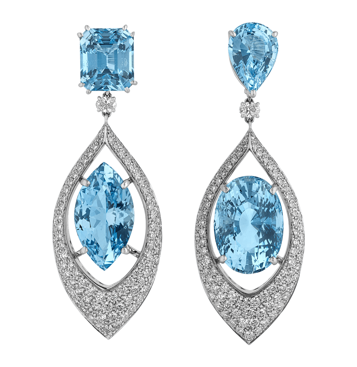 Salavetti Aquamarine Earrings, 48.46 Carats