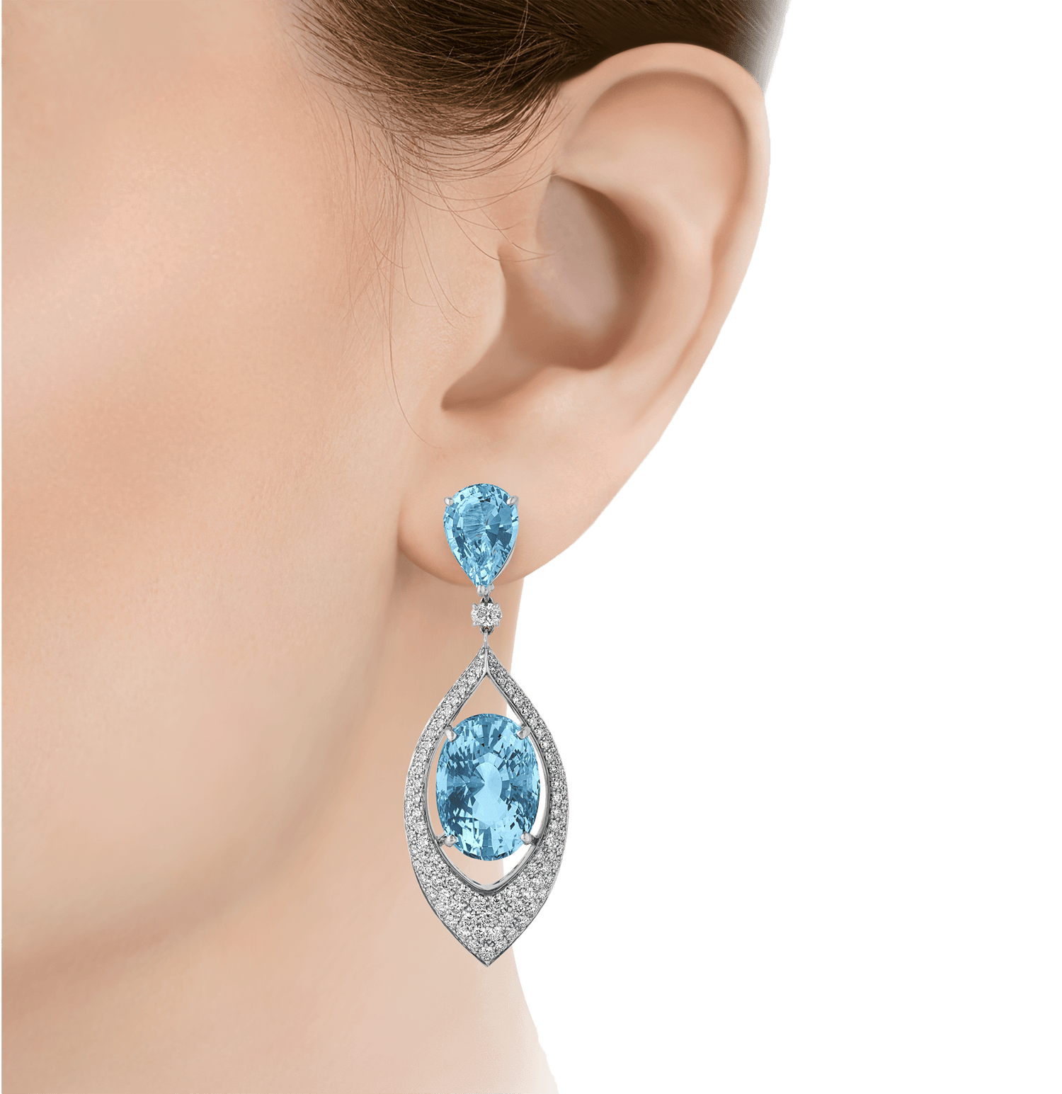 Salavetti Aquamarine Earrings, 48.46 Carats