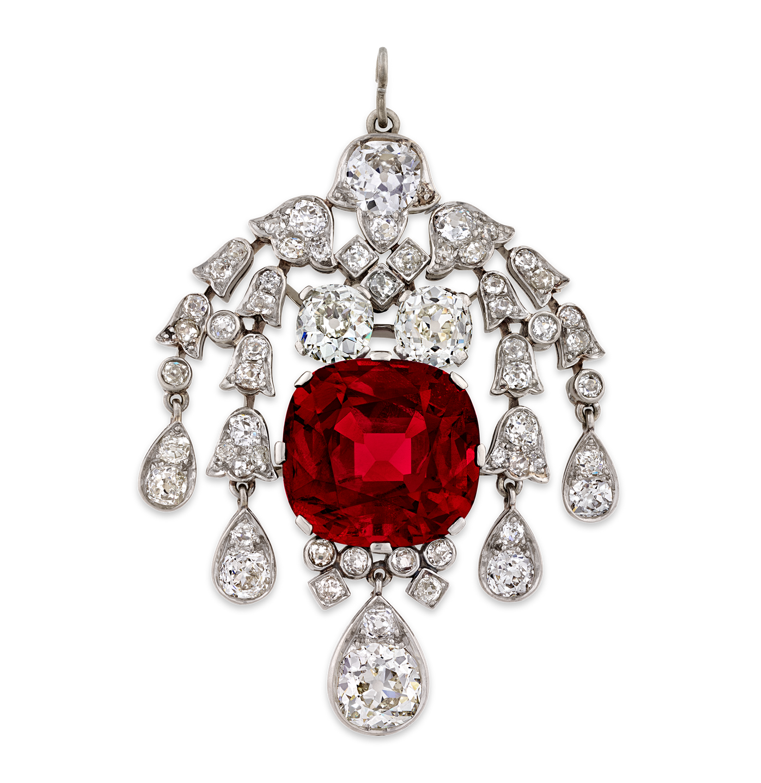 Red Burma Spinel Pendant, Untreated, 15.96 Carats