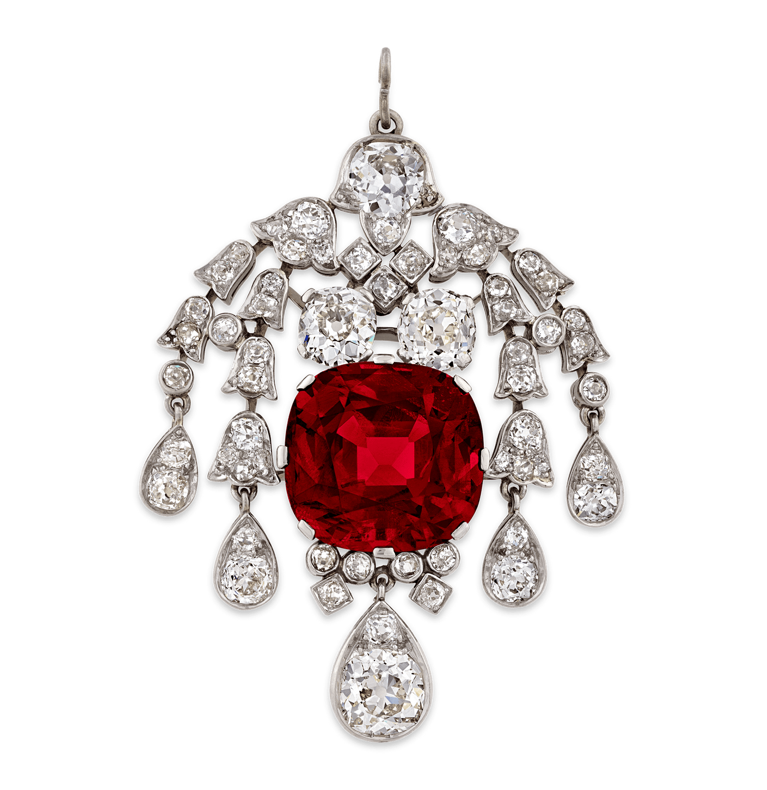 Red Burma Spinel Pendant, Untreated, 15.96 Carats