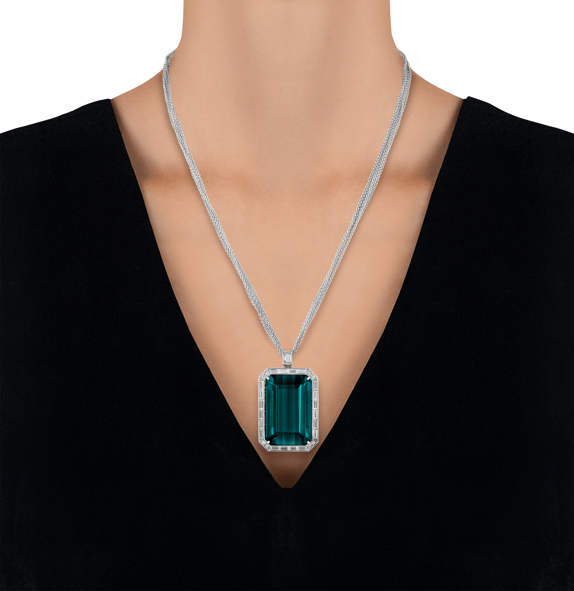 Indicolite Tourmaline Pendant, 86.40 Carats