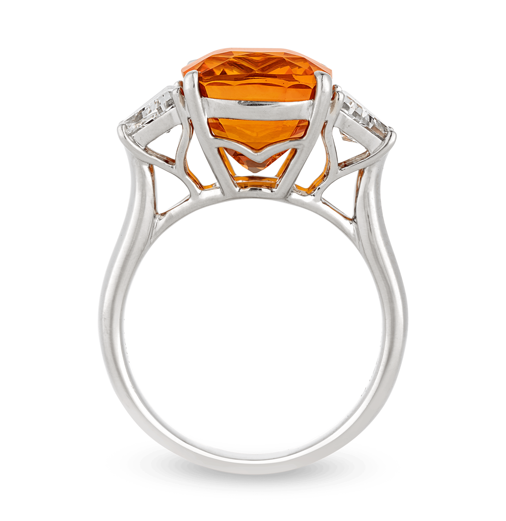 Yellowish Orange Sapphire Ring, 10.00 Carats