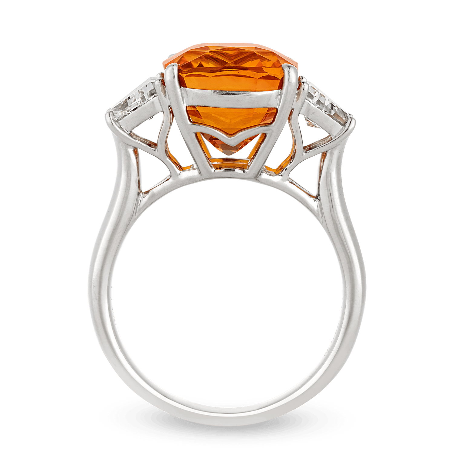 Yellowish Orange Sapphire Ring, 10.00 Carats