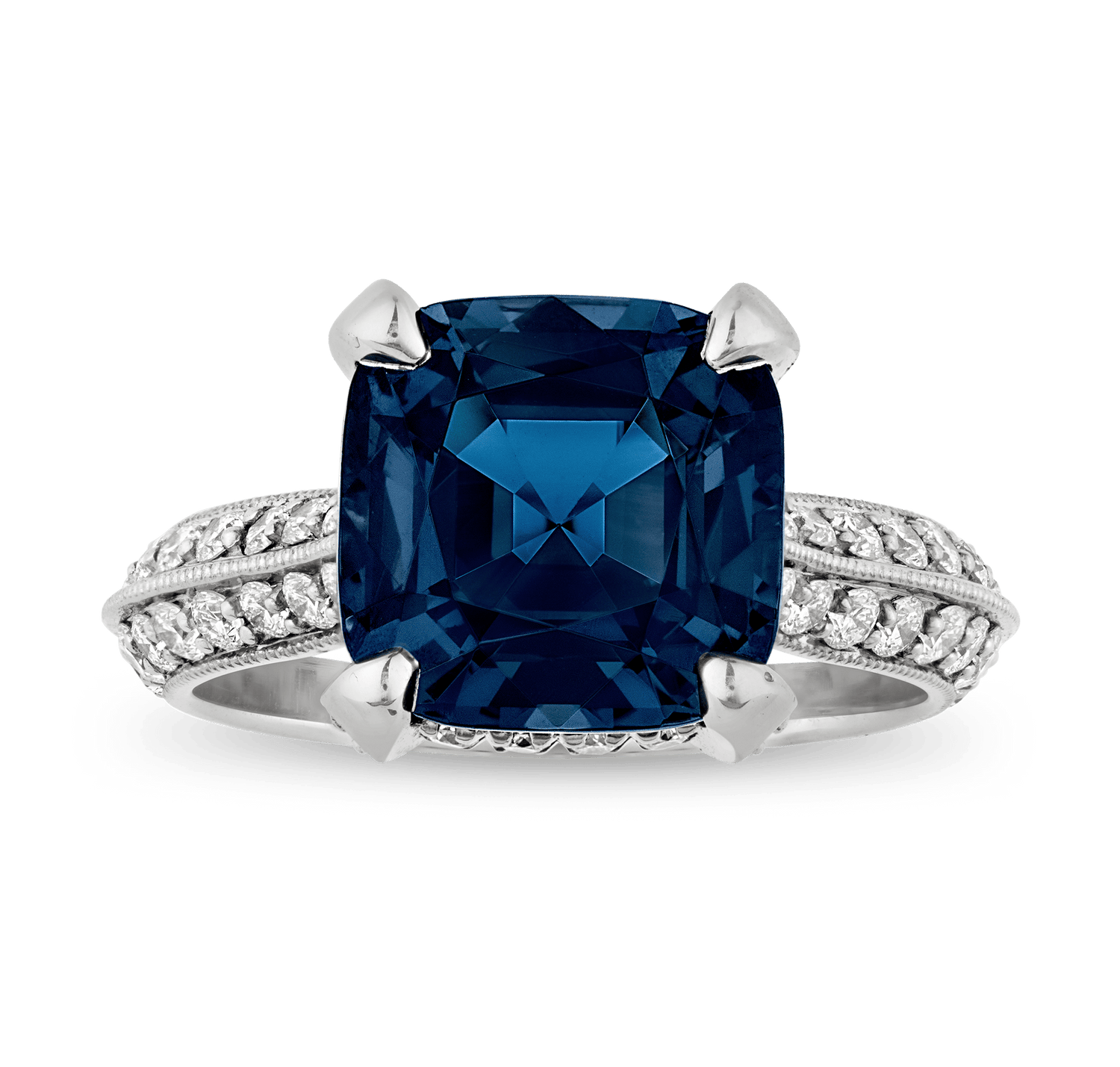 Cobalt Spinel Ring, Untreated, 5.23 Carats