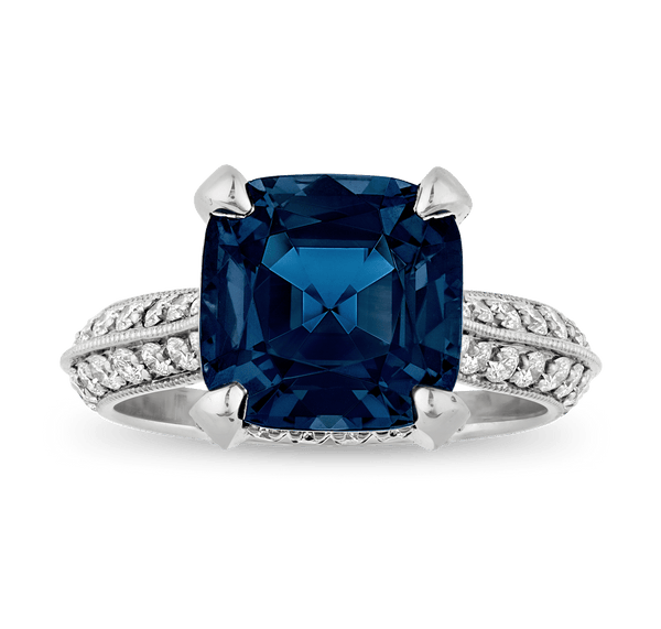 Cobalt Spinel Ring, Untreated, 5.23 Carats