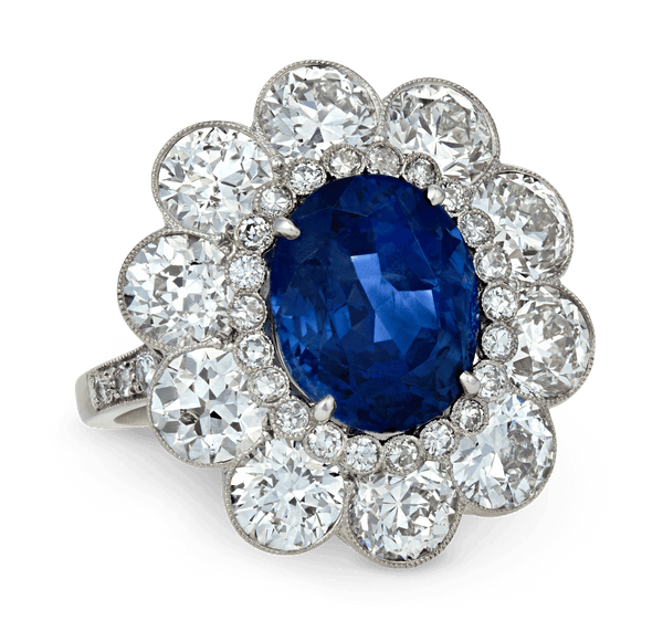 Ceylon Sapphire Ring, Untreated, 6.94 Carats