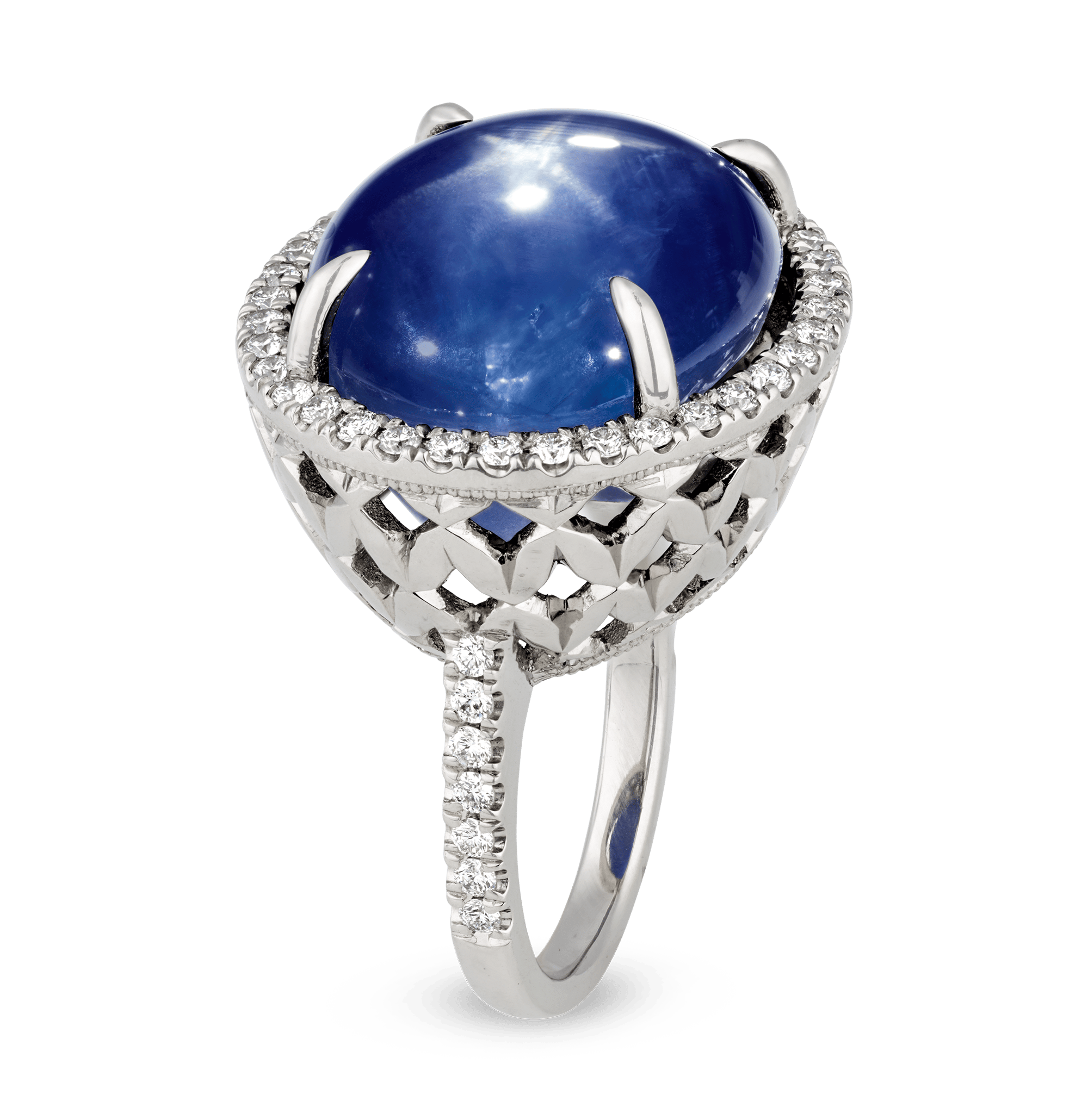 Ceylon Star Sapphire Ring, Untreated, 41.85 Carats