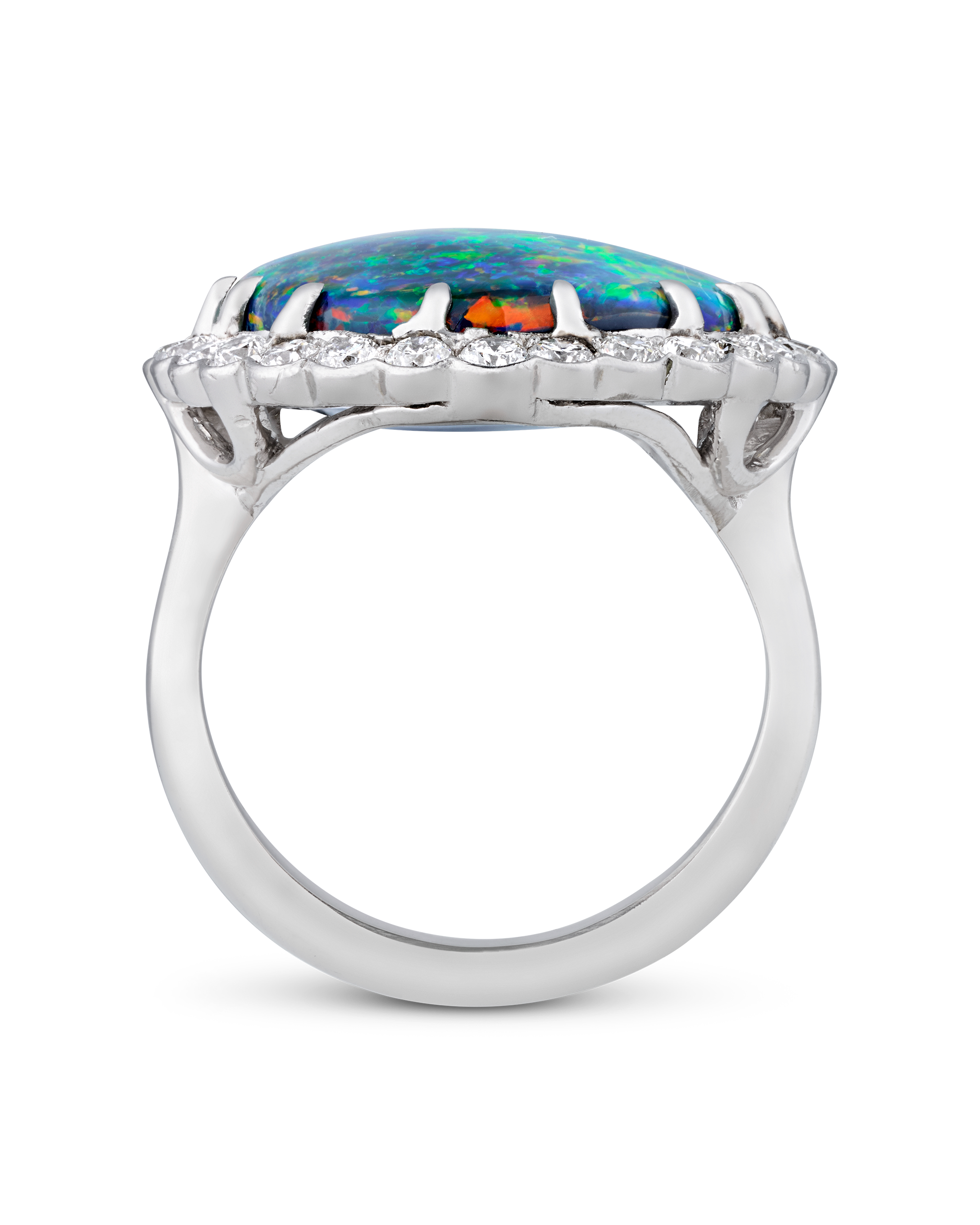 Black Opal Ring, 12.80 Carats