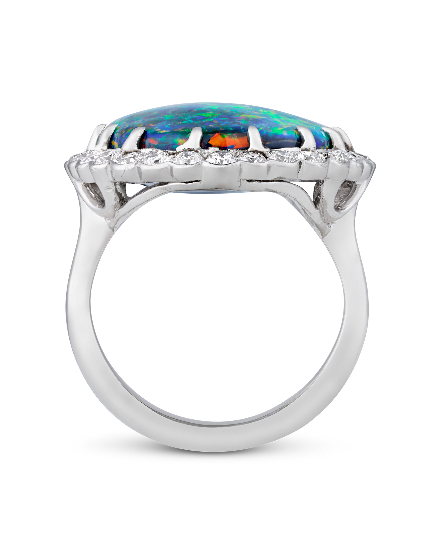 Black Opal Ring, 12.80 Carats