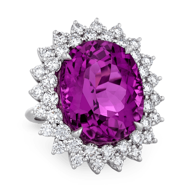 Unheated Purple Tourmaline Ring, 22.29 Carats