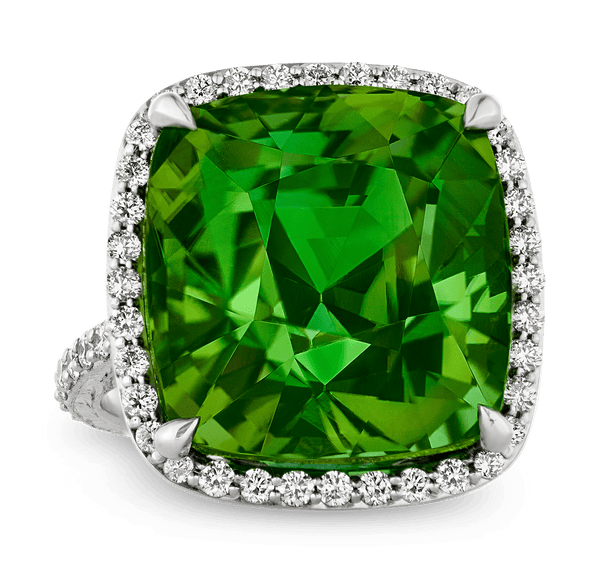 Green Neon Tourmaline Ring, 34.81 Carats