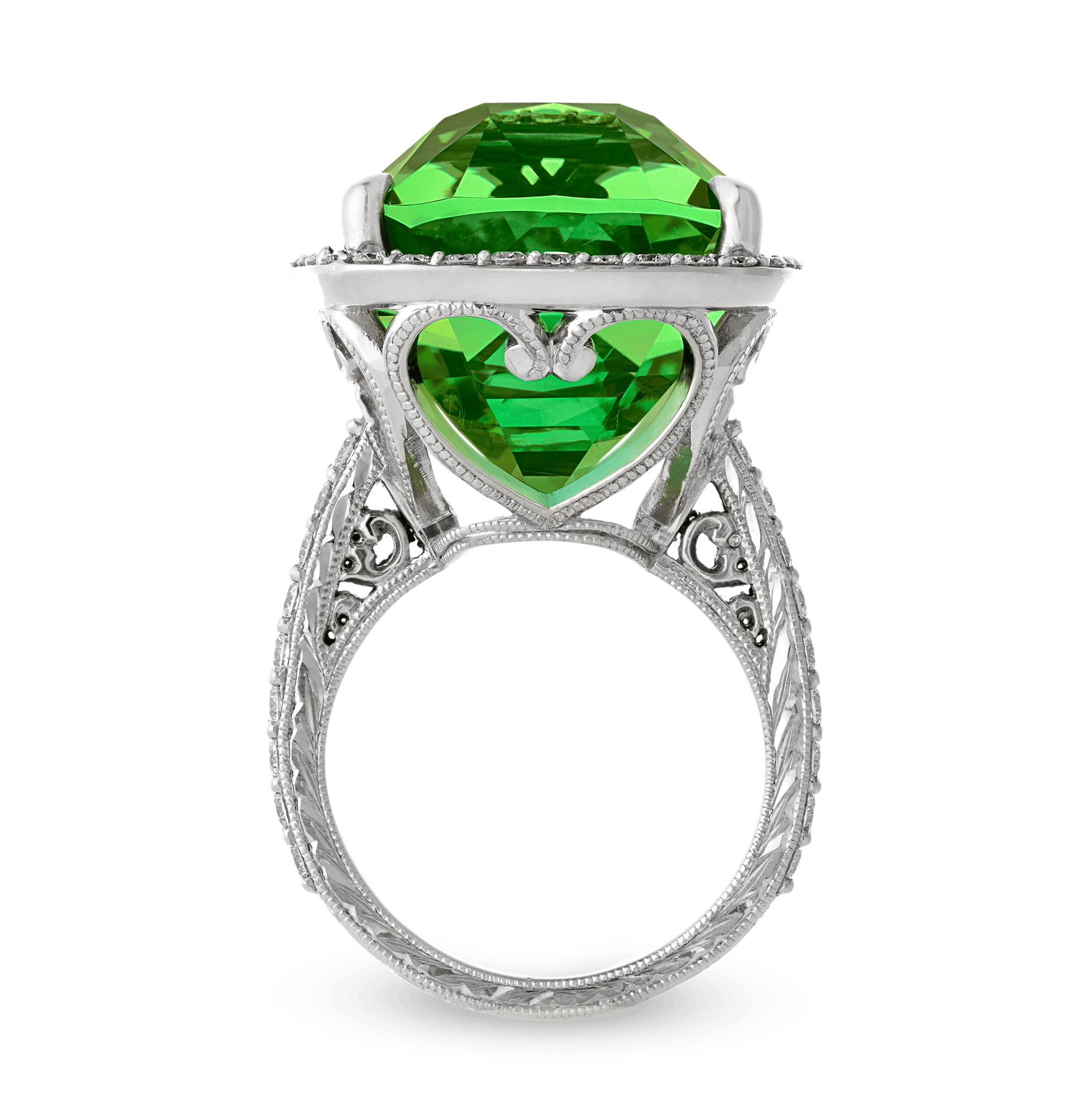 Green Neon Tourmaline Ring, 34.81 Carats