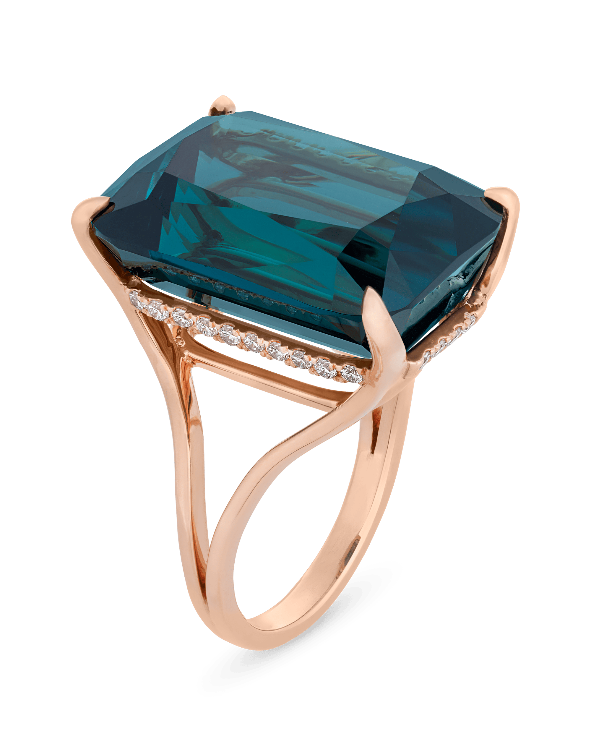 Indicolite Tourmaline Ring, 31.93 Carats