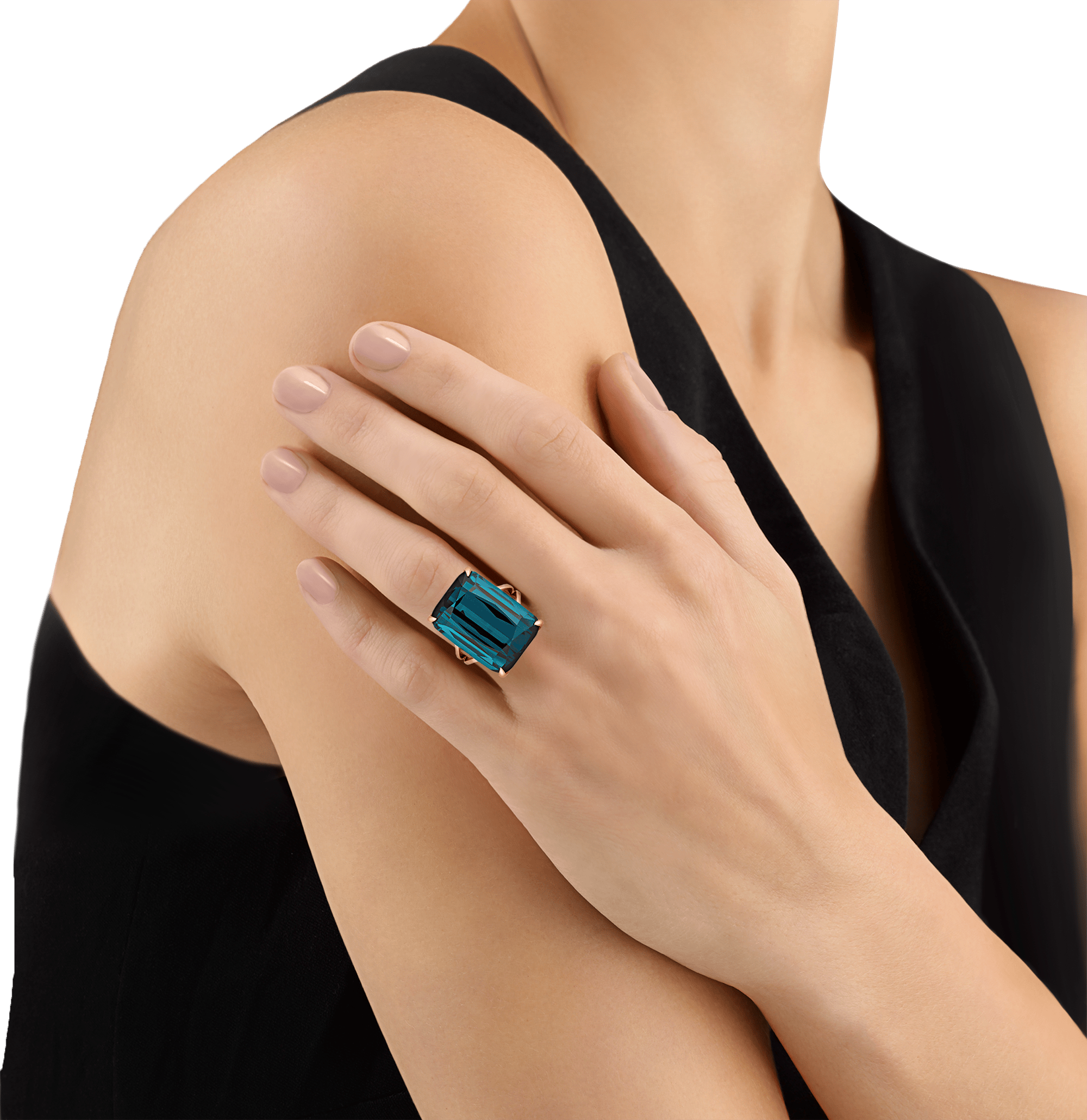 Indicolite Tourmaline Ring, 31.93 Carats