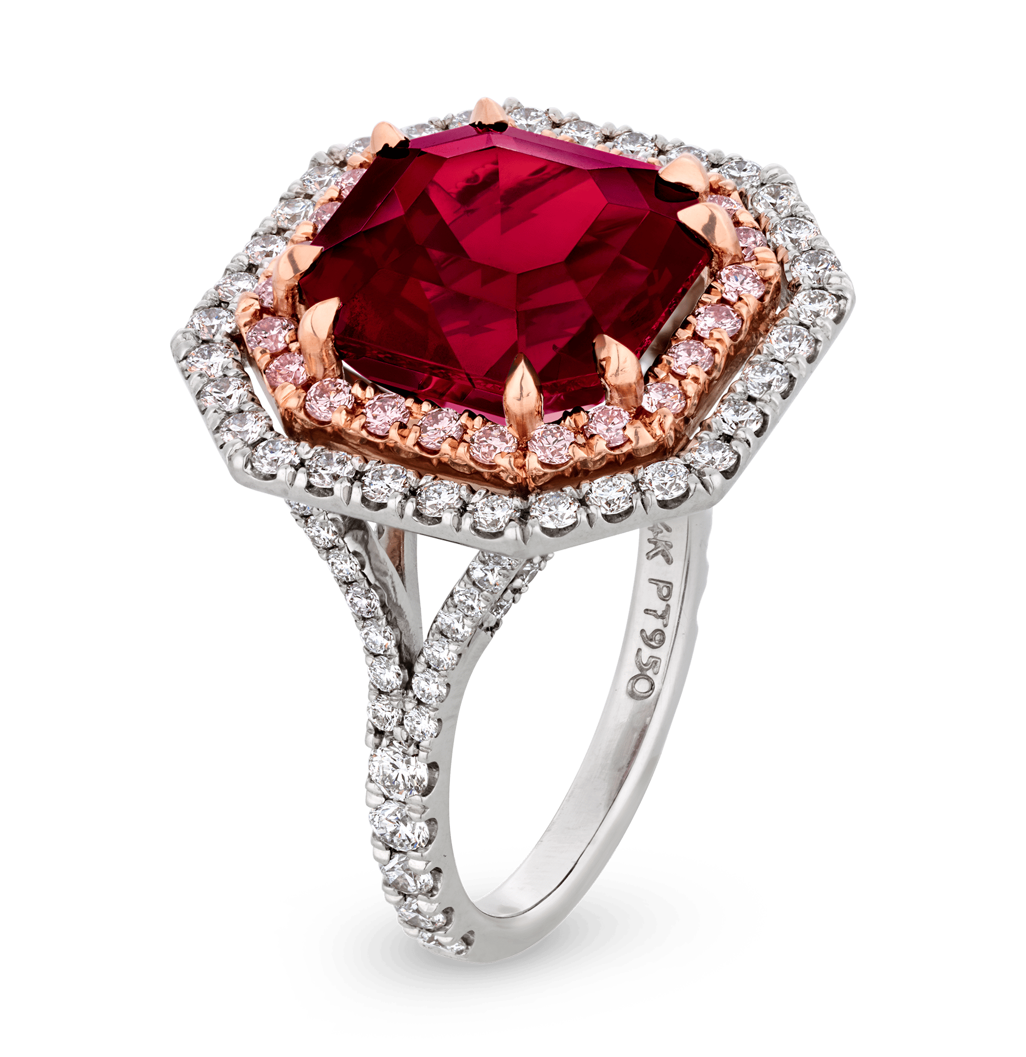 Unheated Burma Red Spinel Ring, 9.30 Carats