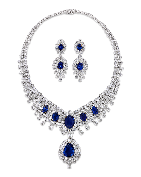 Untreated Sapphire and Diamond Suite, 242.25 Carats