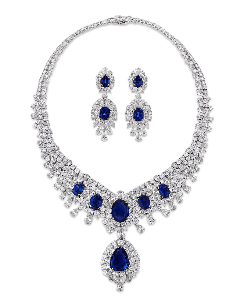 Untreated Sapphire and Diamond Suite, 242.25 Carats
